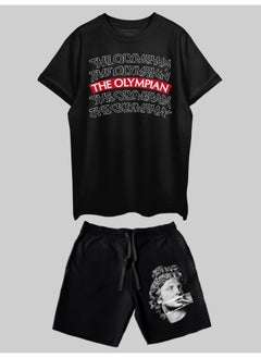 THREADCURRY THREADCURRY The Olympian Printed Co-ord Set for Men - Half Sleeve Oversized T-Shirt and Shorts  - Image 3