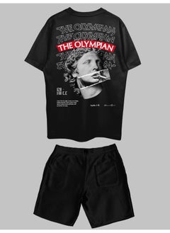 THREADCURRY THREADCURRY The Olympian Printed Co-ord Set for Men - Half Sleeve Oversized T-Shirt and Shorts  - Image 2