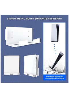 Y&D Wall Mount for Playstation 5 (Disc and Digital), PS5 Accessories Stable Metal Hanging Stand Console Mounting Stand/Holder/Rack Space Saving & Improved Airflow  - Image 4