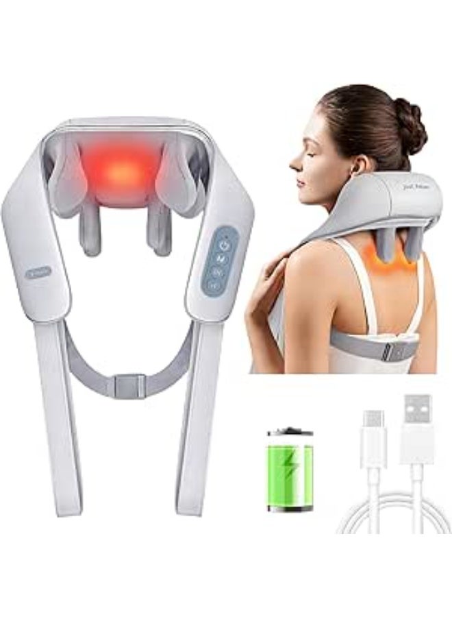 Cordless Shiatsu Neck Massager with Heat - Portable Back Massager for Relieving Traps and Neck Pain - Easy-to-Use & Powerful - Image 1