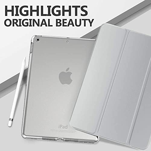 ProElite Smart Trifold Flip Stand Case Cover for Apple iPad 10.2" 9th Gen (2021) / 8th Gen / 7th Gen, Translucent Back, Grey - Image 5