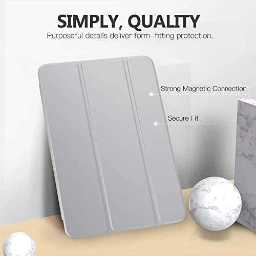 ProElite Smart Trifold Flip Stand Case Cover for Apple iPad 10.2" 9th Gen (2021) / 8th Gen / 7th Gen, Translucent Back, Grey - Image 4