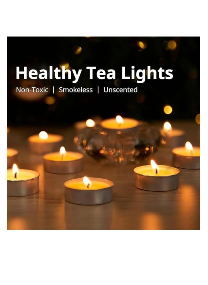 Generic White Tea Light Candles Unscented Small Decor Candles Mini Tealight Candles for Birthday Christmas Wedding Party Decoration (Pack of 50 Pieces)  - Image 2