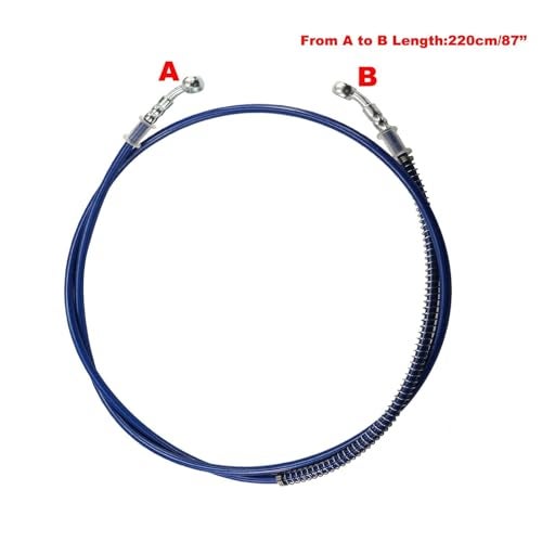 PRO BAT 70''/175cm Braided Hydraulic Brake Hose Line Pipeline For Chinese GY6 Scooter ATV Dirt Bike Go Kart 10mm Banjo Ends BLUE - Image 2