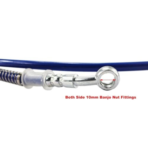 PRO BAT 70''/175cm Braided Hydraulic Brake Hose Line Pipeline For Chinese GY6 Scooter ATV Dirt Bike Go Kart 10mm Banjo Ends BLUE - Image 3
