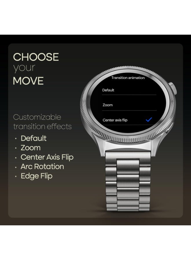 Noise Newly Launched Halo 2 Smart Watch 1st Ever Functional Rotating Dial (Axe-Cut Bezel), 1.43" AMOLED, Stainless Steel Build, Custom Transition Effects, BT Calling, Health Suite (Elite Silver) - Image 2