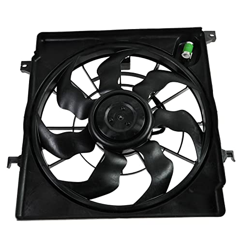 TRQ Radiator Cooling Fan Assembly Compatible with 2011-2013 Hyundai Sonata 2011-2014 Kia Optima KI3115135 - Image 1