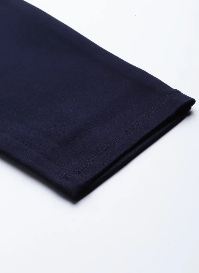 SASSAFRAS Navy Blue Slim Fit Treggings for Women