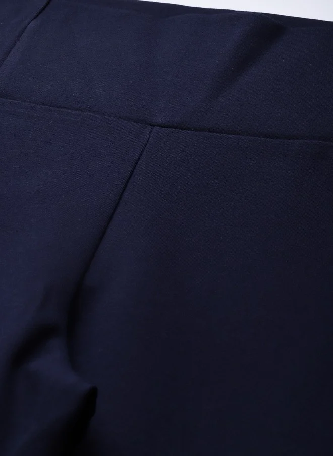 SASSAFRAS Navy Blue Slim Fit Treggings for Women