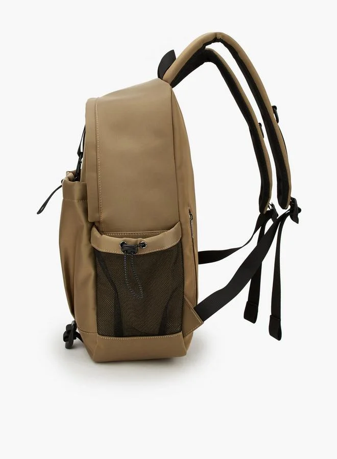 Missy TAUPE Solid School Backpack With Cord Lock Cinch for Women | Best Price UAE