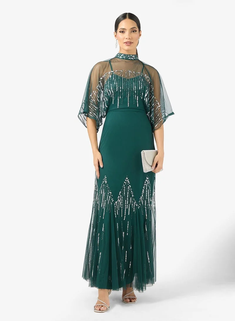 Embellished Tiered Maxi Dress