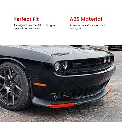 Hoolcar Front Bumper Lip Splitter Protector Front Shovels Cover for 2015-2021 Dodge Challenger Scat Pack R/T GT SRT Plus, Red, 2PCs - Image 5