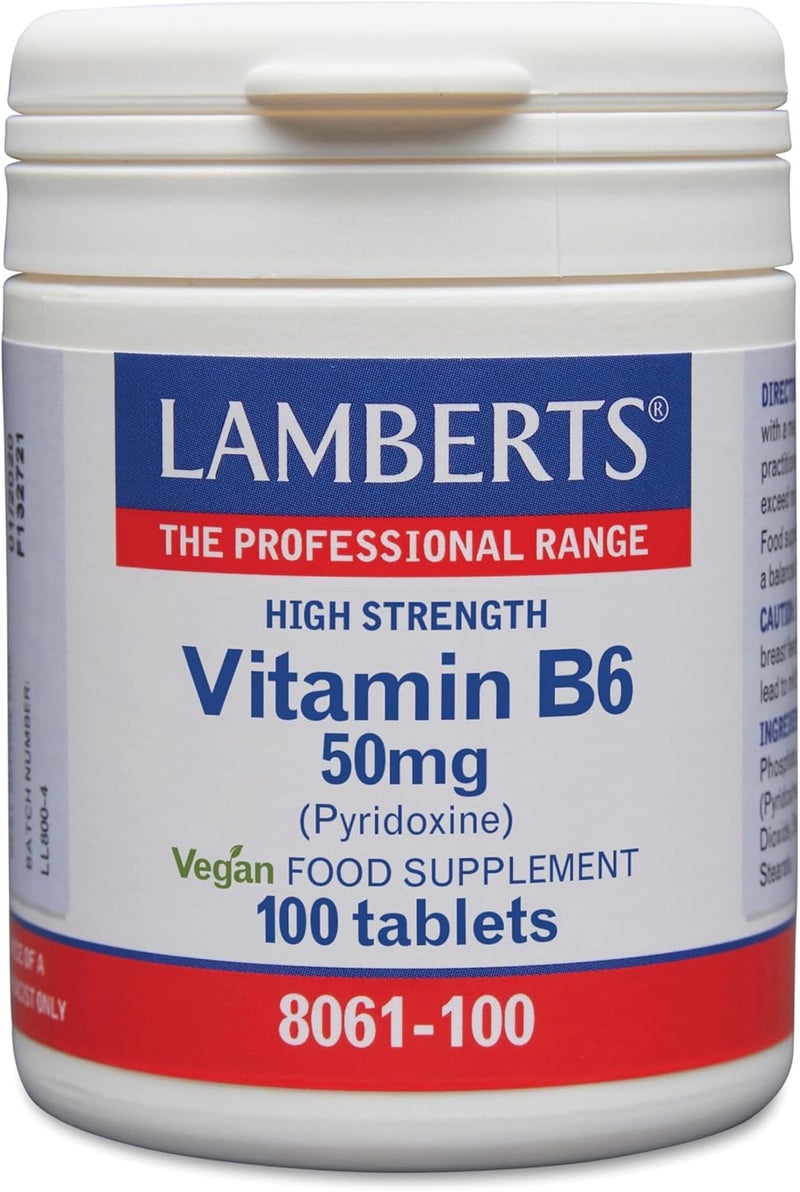 Lamberts Vitamin B6 50mg Pyridoxine 100 Tablets - Image 1