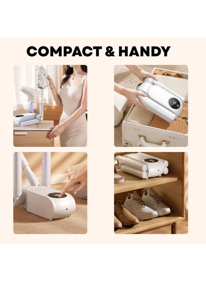 **مُجَفِّف أحذية كهربائي للاستخدام المنزلي والرحلات** **مزود بقوة 150 واط و4 حاملات قابلة للتعديل** **يعمل بمؤقت ذو 5 أوضاع ودرجة حرارة ثابتة لتجفيف الأحذية اليومية، والأحذية الرياضية، وأحذية التزلج، والقفازات، والقبعات** - Image 2