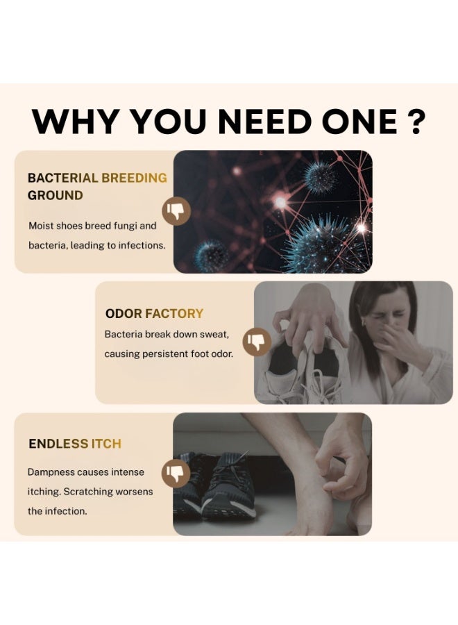 **مُجَفِّف أحذية كهربائي للاستخدام المنزلي والرحلات** **مزود بقوة 150 واط و4 حاملات قابلة للتعديل** **يعمل بمؤقت ذو 5 أوضاع ودرجة حرارة ثابتة لتجفيف الأحذية اليومية، والأحذية الرياضية، وأحذية التزلج، والقفازات، والقبعات** - Image 3