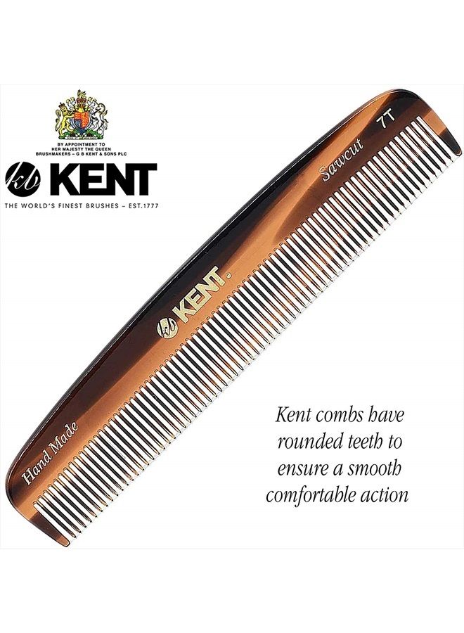 Kent 7T Handmade All Fine Tooth Pocket Comb for Men, Hair Comb Straightener for Everyday Grooming Styling Hair, Mustache and Beard, Use Dry or with Balms, Saw Cut and Hand Polished, Made in England - Image 4