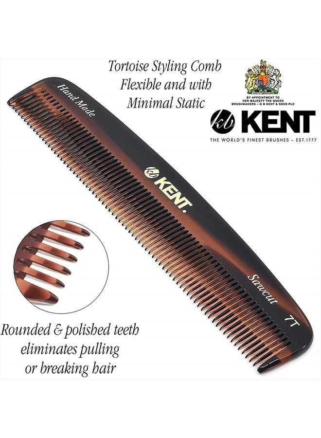Kent 7T Handmade All Fine Tooth Pocket Comb for Men, Hair Comb Straightener for Everyday Grooming Styling Hair, Mustache and Beard, Use Dry or with Balms, Saw Cut and Hand Polished, Made in England - Image 2