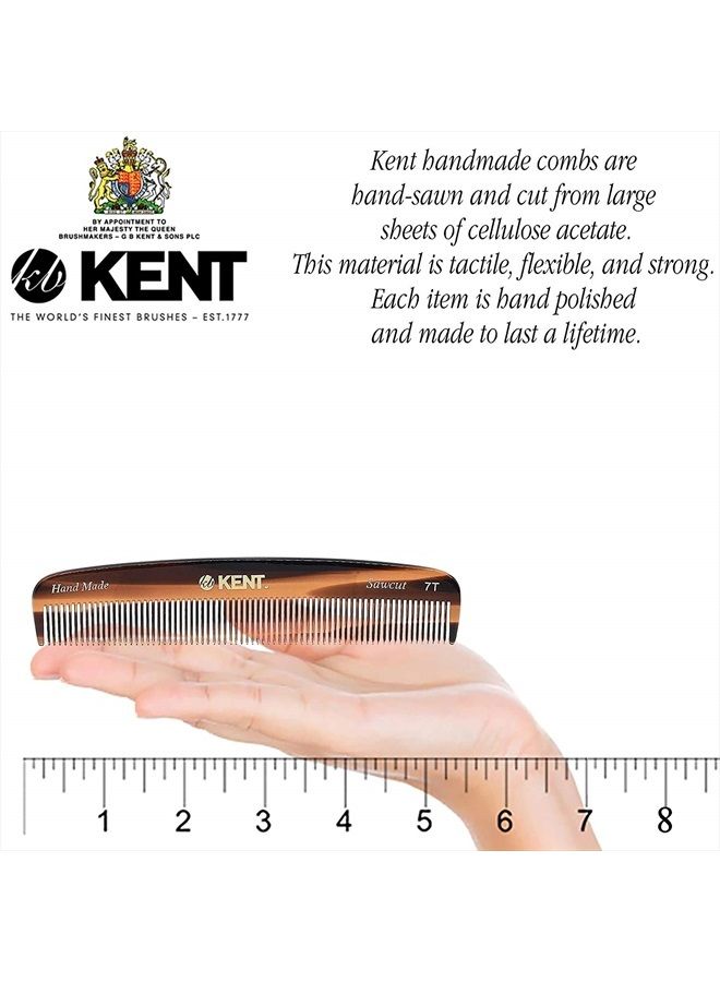 Kent 7T Handmade All Fine Tooth Pocket Comb for Men, Hair Comb Straightener for Everyday Grooming Styling Hair, Mustache and Beard, Use Dry or with Balms, Saw Cut and Hand Polished, Made in England - Image 3
