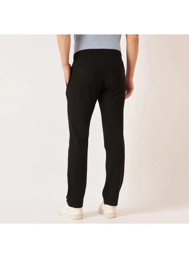 fahrenheit Fahrenheit Textured Track Pants with Drawstring Closure and Pockets
