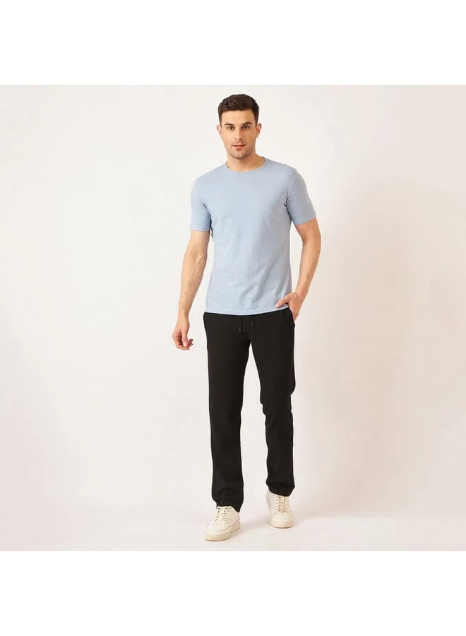 fahrenheit Fahrenheit Textured Track Pants with Drawstring Closure and Pockets