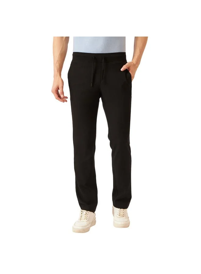 fahrenheit Fahrenheit Textured Track Pants with Drawstring Closure and Pockets