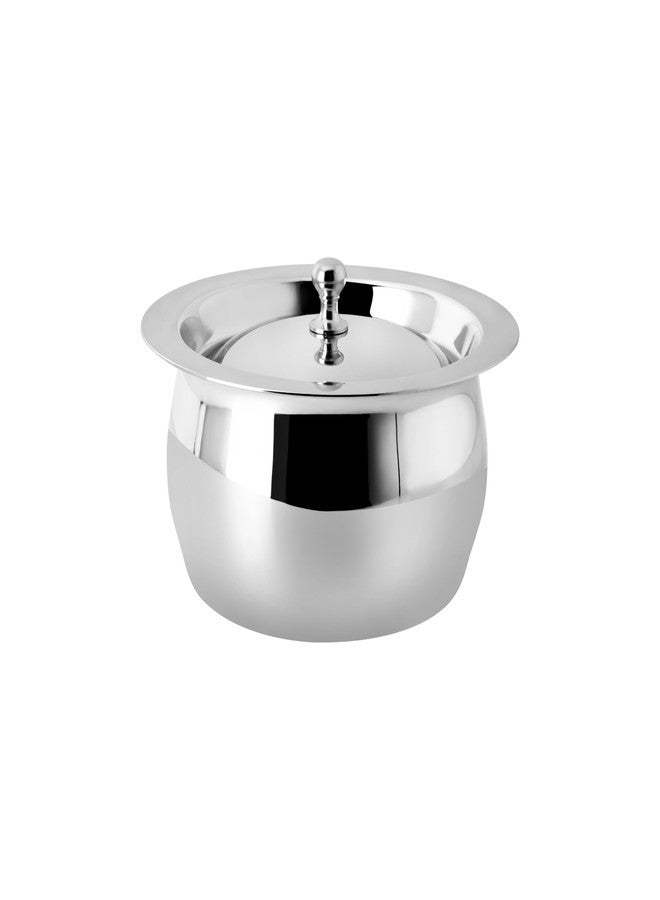 Embassy Stainless Steel Tomato Handi/Cooking Pot with Lid | 400 ml | Size 1 | Induction Friendly |Cook/Serve Handi | Serving Pot | Ideal for Cooking Curries/Sambar/Rice - Image 1
