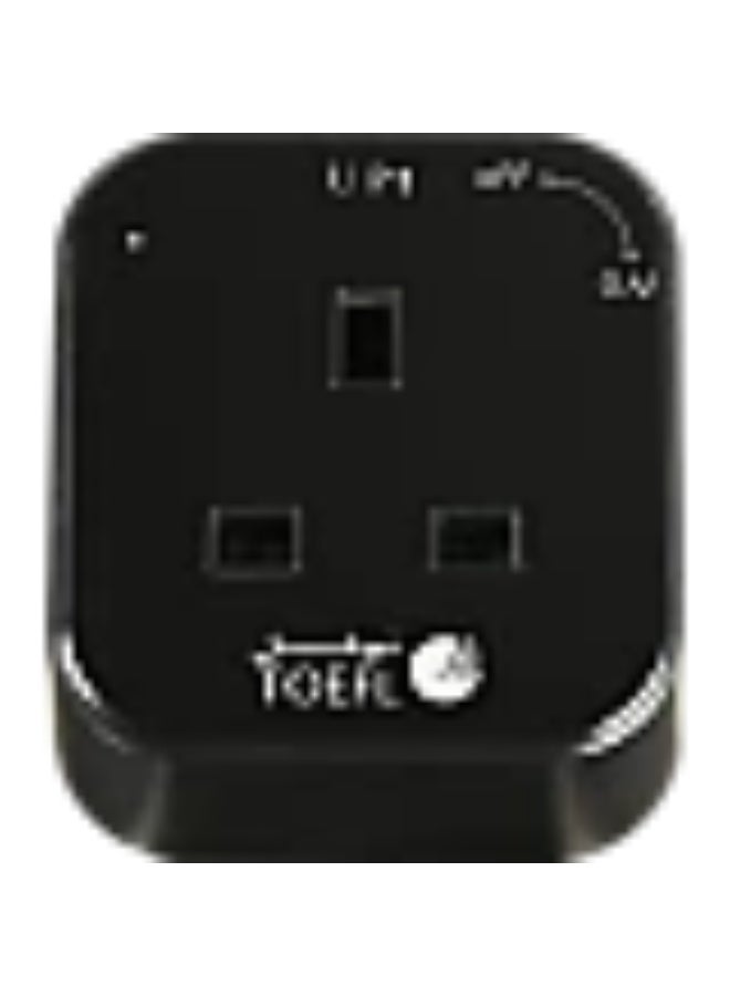 TOEFL 13 Amp TOEFL Square Triple Socket Plug Head, Stone Black - Image 1