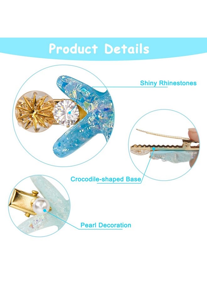 Catcan 12 Pieces Shell Pearl Starfish Hair Clip Set Catcan Seashell Hair Clips Starfish Alligator Hair Clips For Girls Women Headwear Styling Tools Hair Accessories (Classic Style) - Image 3