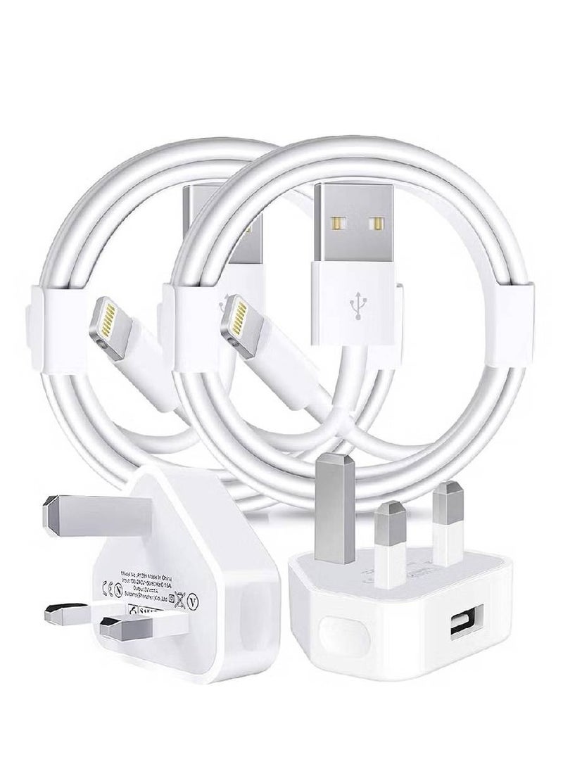 GENNEXT - iPhone Charger Lightning Cable, [Apple MFi Certified] 2 Pack USB Plug Rapid Wall Charger Travel Plug & 2 Pack Lightning to USB Fast Charging Data Sync Transfer Cord with iPhone 13 112/11/XS/XR/X/8/7/i - Image 1