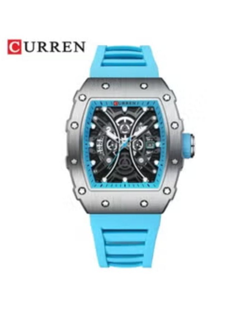 CURREN 8438 Original Brand Rubber Straps Wrist Watch For Men - Image 1