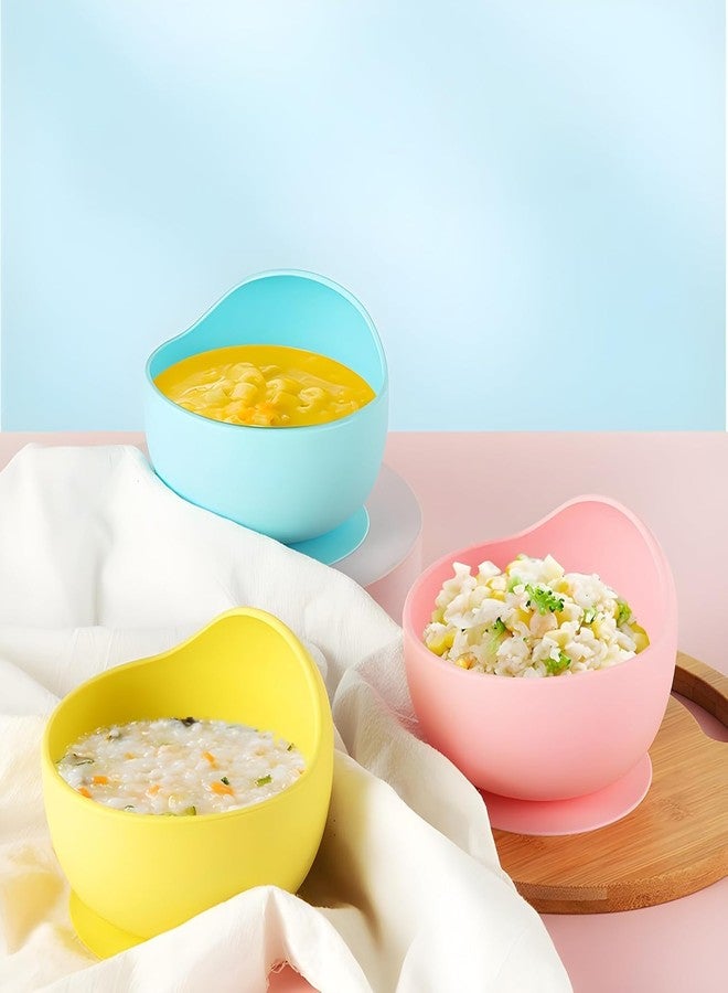 DLEST Silicone Baby Feeding Bowl & Spoon Set with Suction Base – BPA Free, Non-Toxic, Microwave & Dishwasher Safe, Durable & Unbreakable, Ideal for Toddlers (Yellow) - Image 2