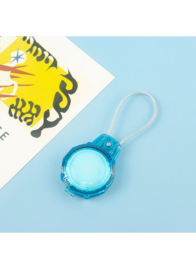 Generic - Suitable For Apple Airtag Anti-lost Device Steel Wire Safety Lock PC Waterproof Protective Shell Locator Protection-Color:Transparent Blue-Applicable Model:Q73 - Image 1