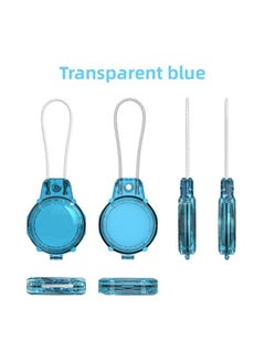 Suitable For Apple Airtag Anti-lost Device Steel Wire Safety Lock PC Waterproof Protective Shell Locator Protection-Color:Transparent Blue-Applicable Model:Q73