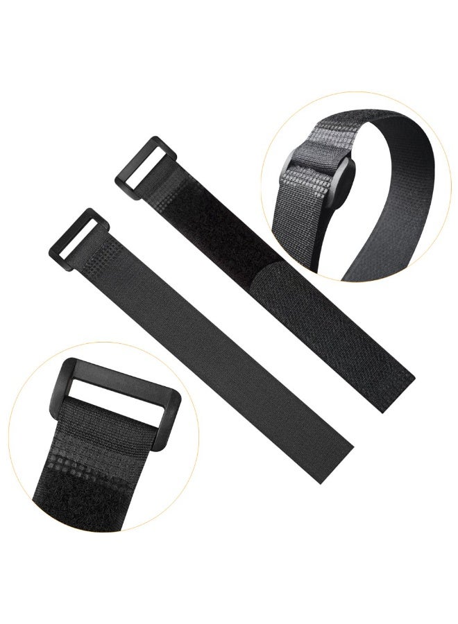 Reusable Cable Ties Set, 24 Pack Adjustable Hook and Loop Fastening Straps for Cord Management, Black - Image 3