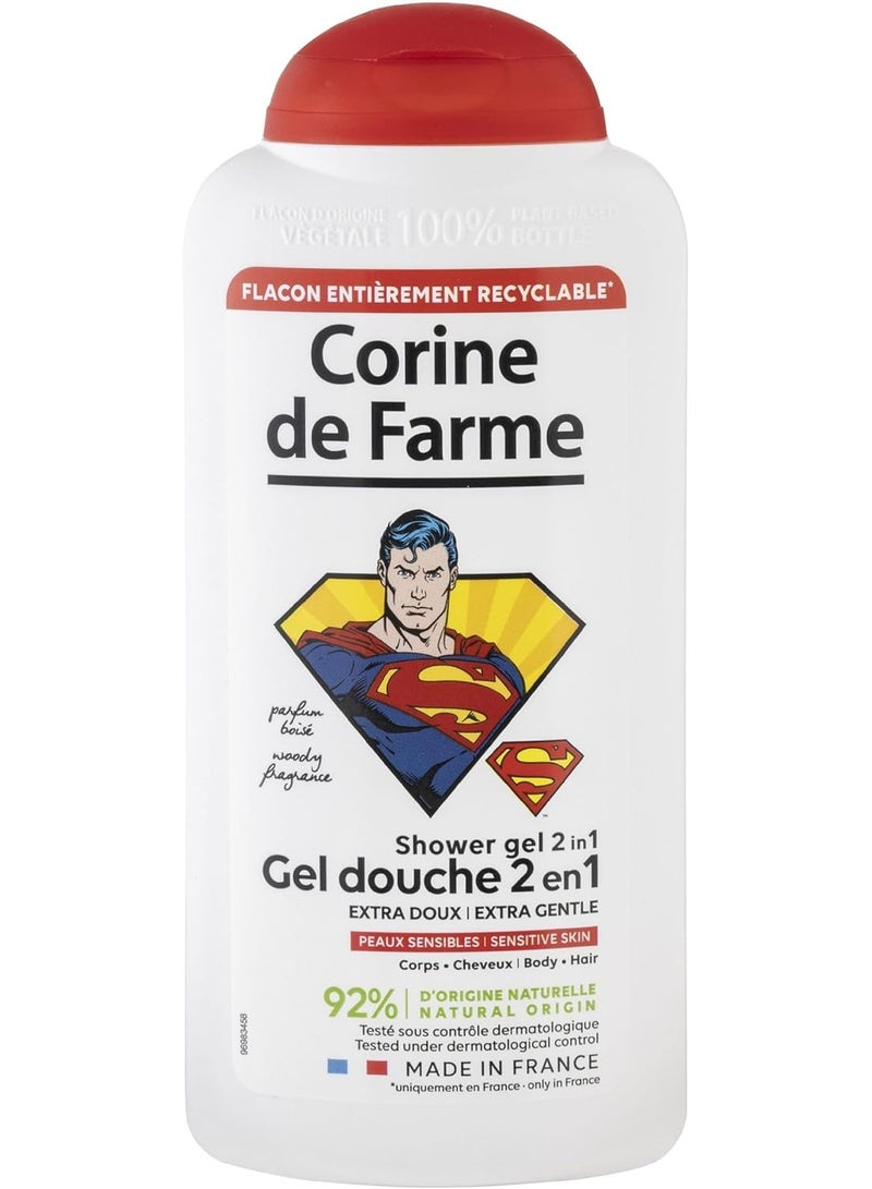 كورين دي فارم جل استحمام سوبرمان 2 في 1 للأطفال، تركيبة فائقة النعومة والجمال، 300 مل - Image 1