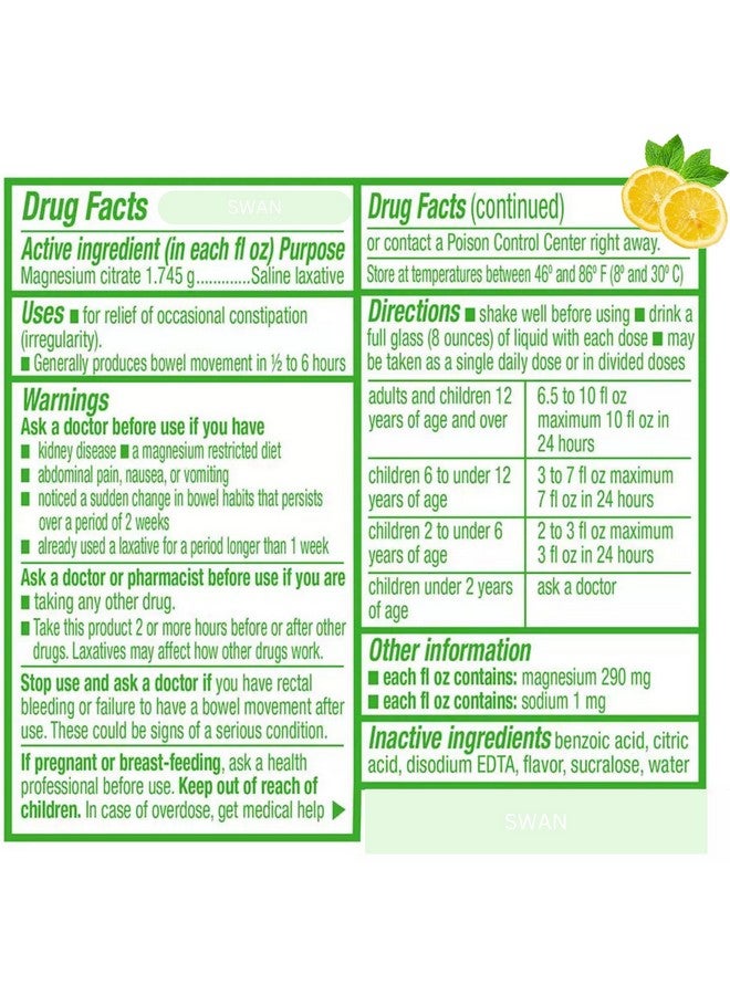MedRite Magnesium Citrate, Oral Solution, Natural Lemon Flavor - Laxatives for Constipation Fast Acting. Laxatives for Constipation, Stool Softeners, Citrato de Magnesio (1) - Image 2