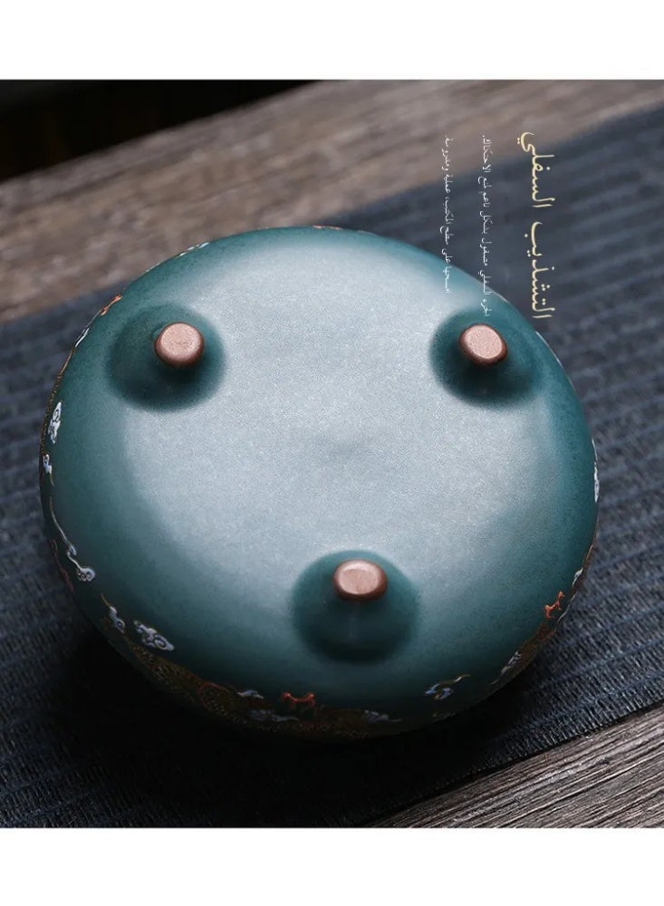 Ceramic Enamel Incense Burner, Traditional Cloisonne Style Censer for Agarwood & Sandalwood, Home & Festival Decor Gift - Image 4