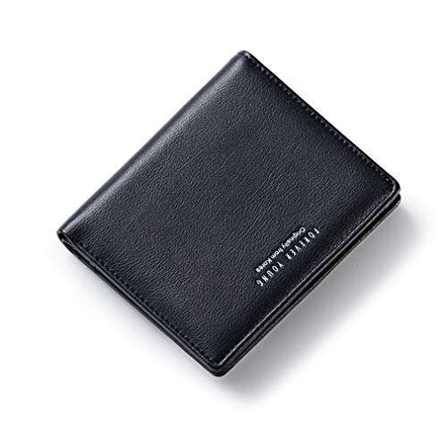 AnnabelZ Women Wallets Small Bifold Leather Pocket Wallet Ladies Mini Short Purse (Black1) - Image 1