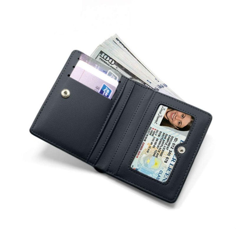 AnnabelZ Women Wallets Small Bifold Leather Pocket Wallet Ladies Mini Short Purse (Black1) - Image 3