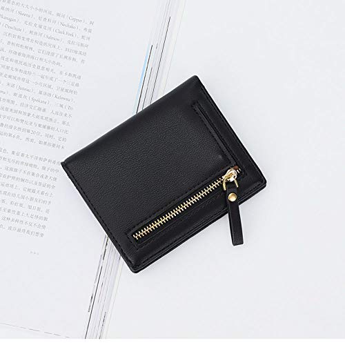AnnabelZ Women Wallets Small Bifold Leather Pocket Wallet Ladies Mini Short Purse (Black1) - Image 5