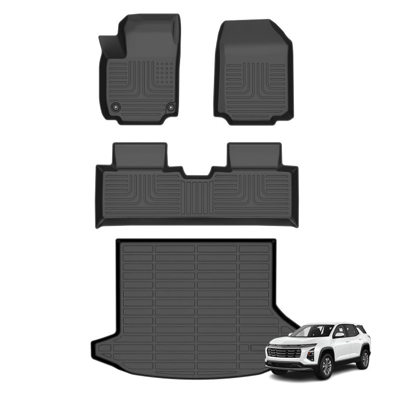 AZYT Floor Mats & Cargo Liner for Chevy Chevrolet Equinox 2025 2026 (Not EV)/ GMC Terrain 2025 2026 All Weather Automotive TPE Set Anti-Slip Floor Liners Accessories (Car Mats+Trunk Mat) Black - Image 1