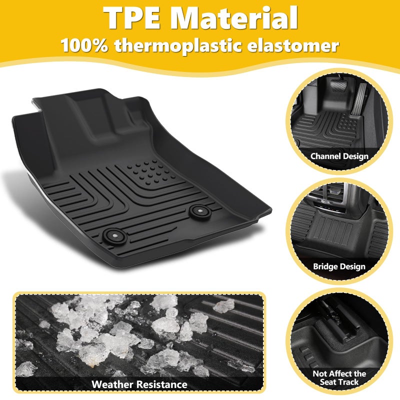 AZYT Floor Mats & Cargo Liner for Chevy Chevrolet Equinox 2025 2026 (Not EV)/ GMC Terrain 2025 2026 All Weather Automotive TPE Set Anti-Slip Floor Liners Accessories (Car Mats+Trunk Mat) Black - Image 4