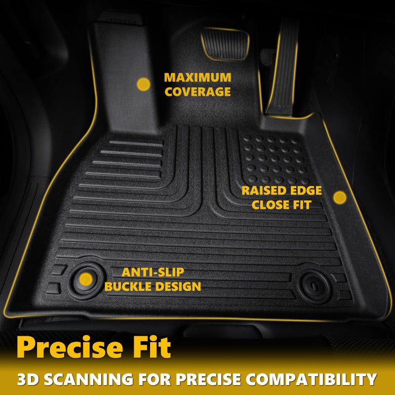 AZYT Floor Mats & Cargo Liner for Chevy Chevrolet Equinox 2025 2026 (Not EV)/ GMC Terrain 2025 2026 All Weather Automotive TPE Set Anti-Slip Floor Liners Accessories (Car Mats+Trunk Mat) Black - Image 2