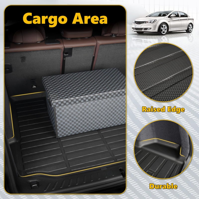 AZYT Floor Mats & Cargo Liner for Chevy Chevrolet Equinox 2025 2026 (Not EV)/ GMC Terrain 2025 2026 All Weather Automotive TPE Set Anti-Slip Floor Liners Accessories (Car Mats+Trunk Mat) Black - Image 3