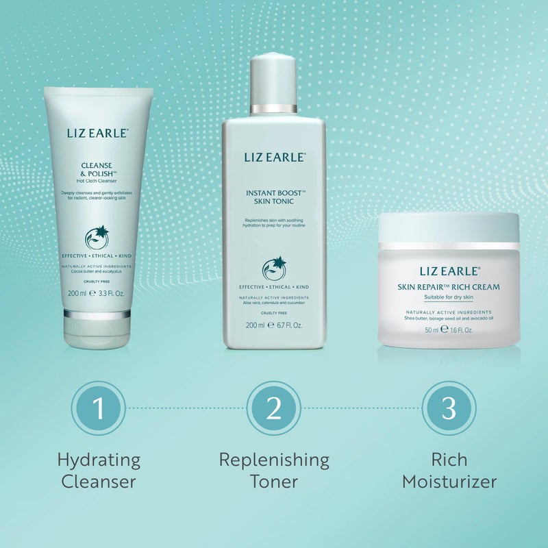 Liz Earle غسول الوجه ليز إيرل كلينز آند بوليش - منظف وجه لطيف بمكونات مرطبة ومهدئة - يعزز الترطيب ويكشف عن إشراقة فورية (200 مل) - Image 5