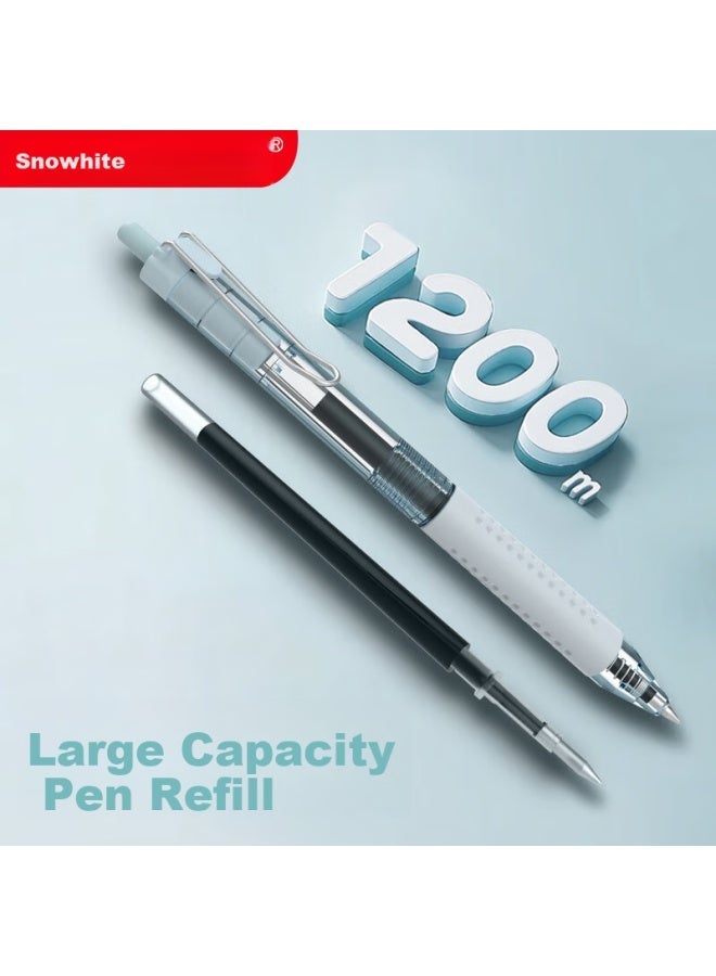 Snowhite G-305/307 Black 0.5mm Bullet Tip Carbon Pen, Smooth Writing, Black Ink,  4-Pack - Image 1