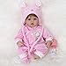 ENADOLL Reborn Baby Doll Realistic Silicone Vinyl Pink Mouse Baby 16 inch Weighted Soft Body Lifelike Doll Gift Set for Ages 3Pink Mouse - Image 4