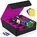 Mlikero Card Deck Case 2400 Trading Card Storage Box with 10 Colorful Dividers and 4 Foam Stoppers Leather Magnetic Closure Commander Deck Box Fit for MTG TCG 4 Rows BlackPurple - Image 3