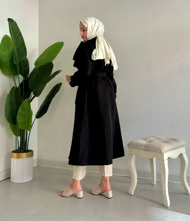 Swana Snap Detail Lined 120 cm 38-44 Compatible Trench Coat