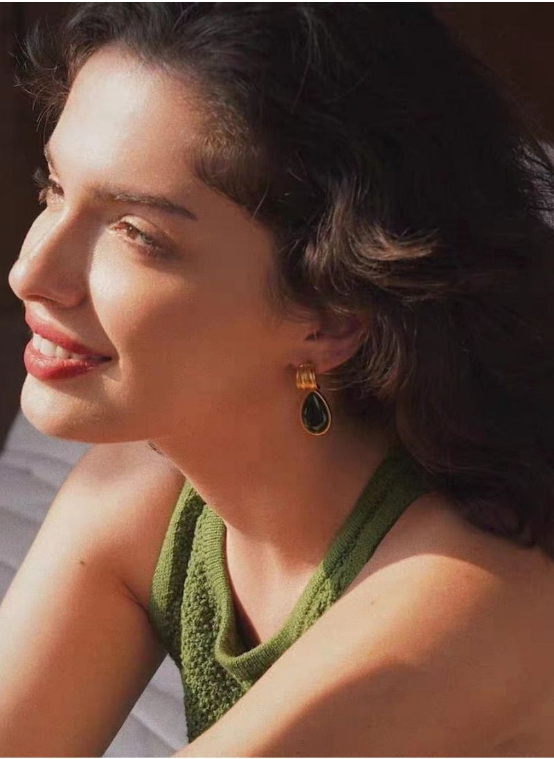 General Vintage Colored Gemstone Earrings  - Image 4